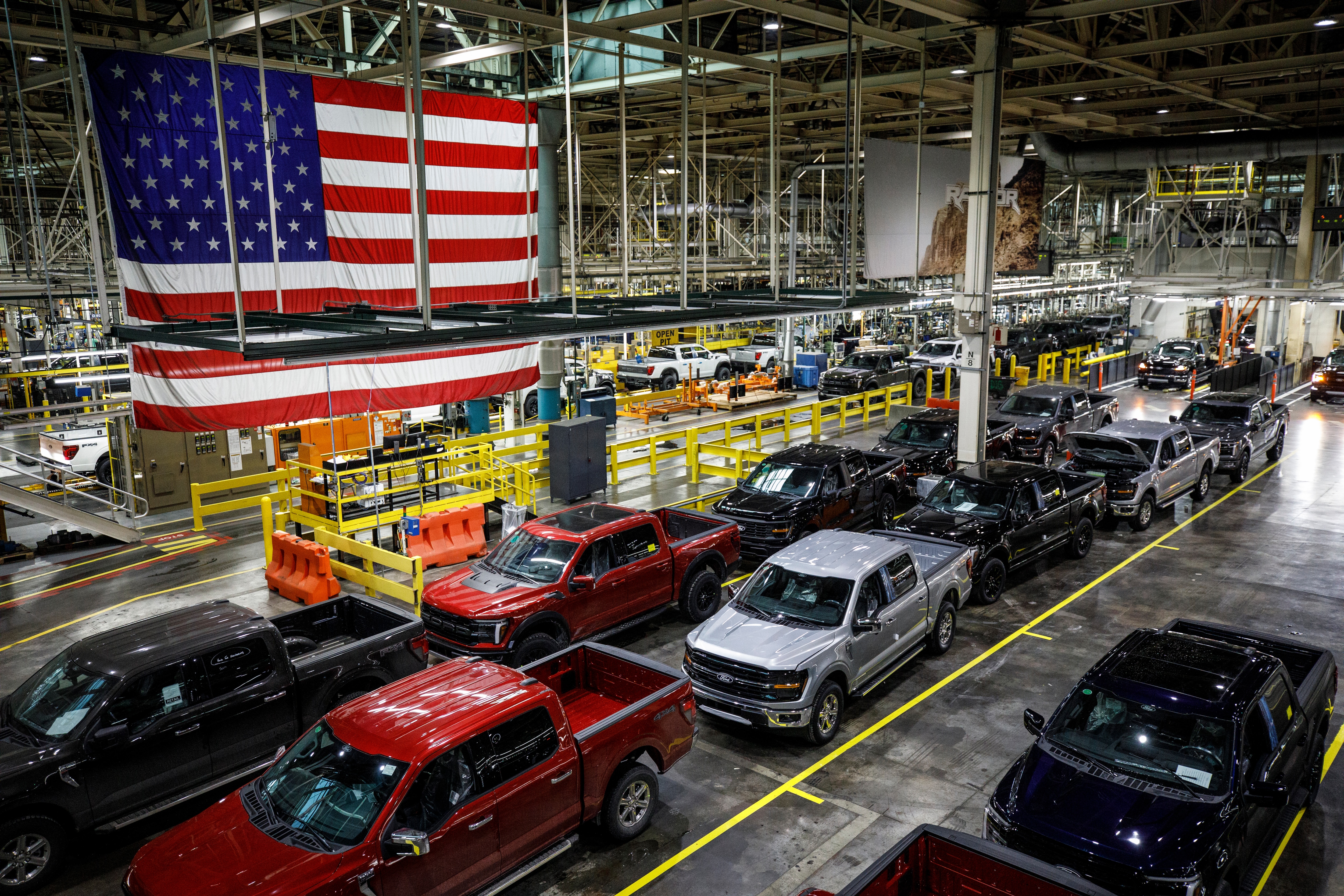 2024 Ford F-150 assembly at Dearborn Truck Plant. Ford assembles the most vehicles in America, exports the most vehicles of any automaker, and employs the most hourly autoworkers in America.